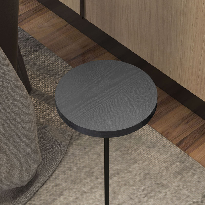 Table de bout Jahdon, H 24,21 po x l 7,87 po x P 7,87 po, Noir