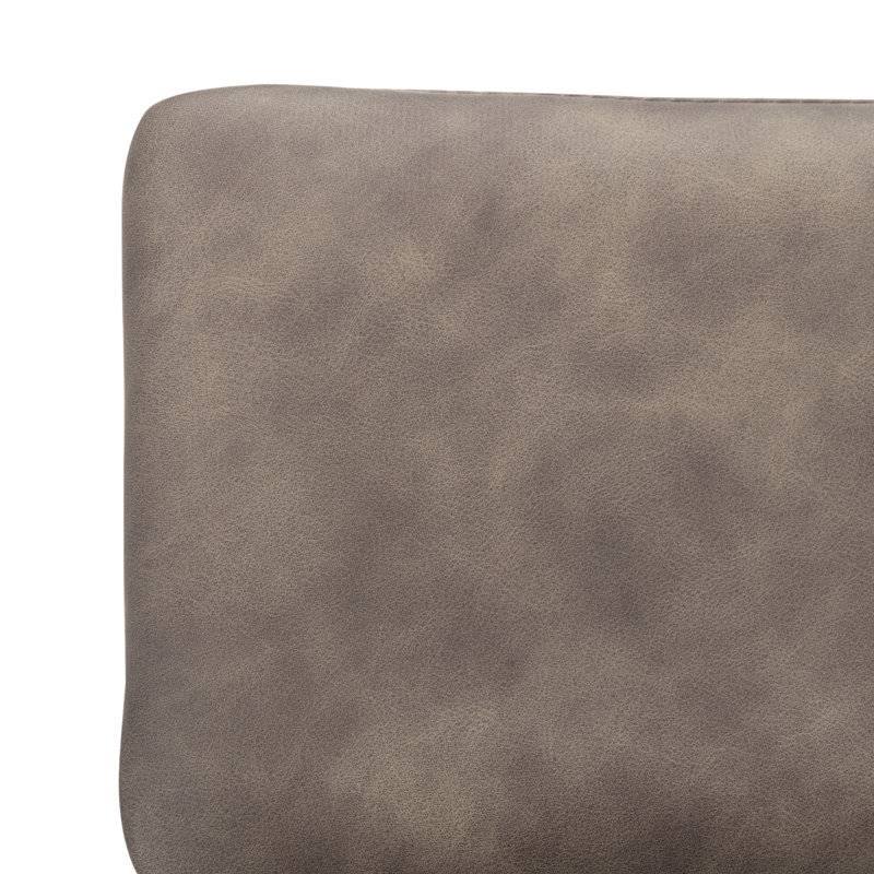 20'' H Leather Upholstered Metal Armchair, Gray Faux Leather