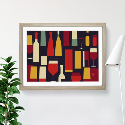 XH1022-10173X Wine Bottle Retro Art Vol.6 Abstract 1 Piece Single Picture Frame Wall Art