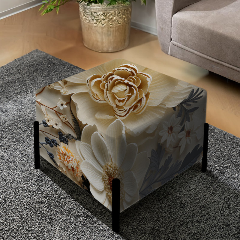 Chumley - Repose-pieds carré floral