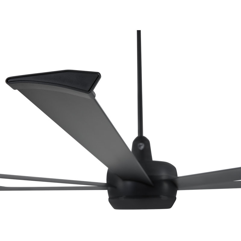 Turbo6 Smart Downrod Ceiling Fan, Black, Powdered Aluminum