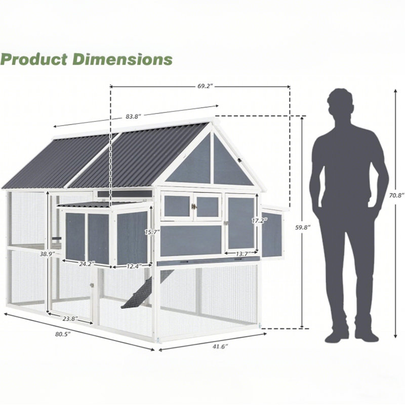 Fleetwood 40.2 Square Feet Chicken Coop with Chicken Run For Up To 10 Chickens