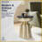 Finch Adler Rothko Accent Side Table, Granite Top, Brushed Brass or Rose Gold Base, Hourglass Shape-737903145-737903143