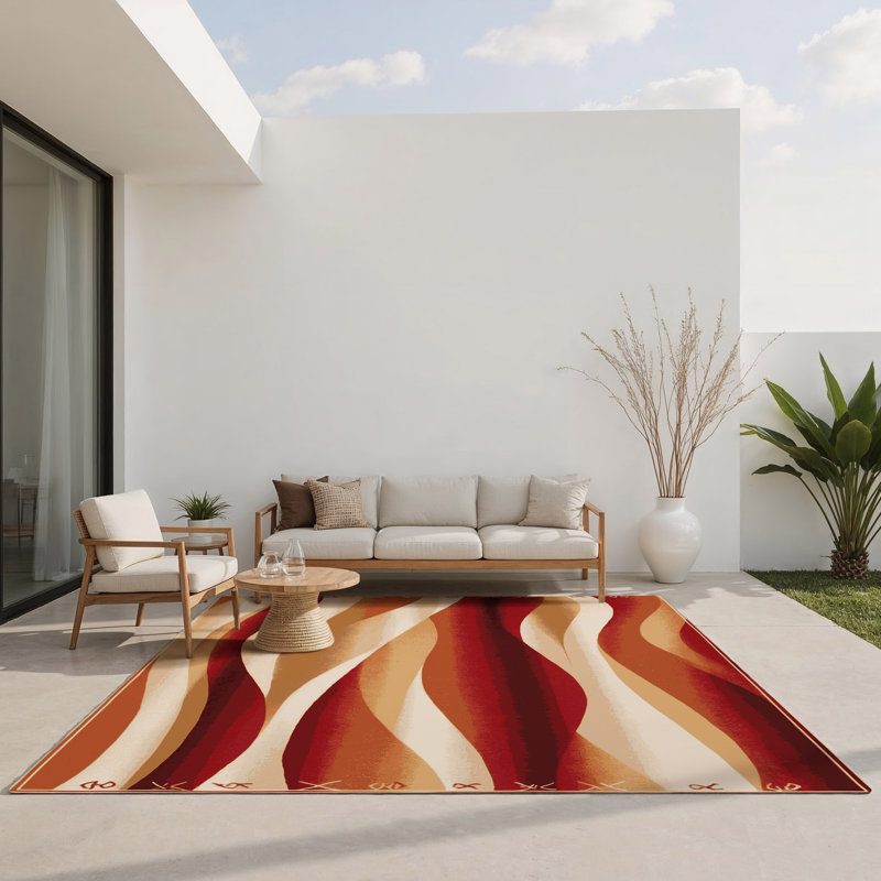 Arid Glow Indoor And Outdoor Area Rug, Rectangle 1'6" x 2'6"