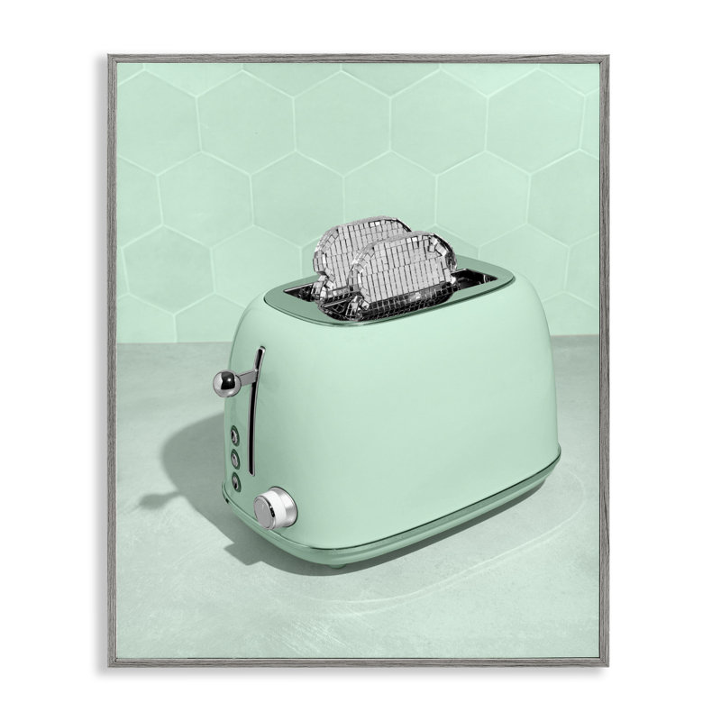 Giclée sur toile Disco Toaster Over Green, design par Lish Creative, 30 x 24, Giclée de ferme grise encadrée