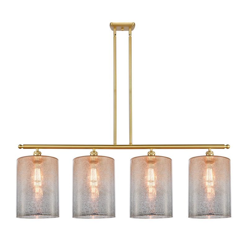 Luminaire suspendu tambour 4 lumières Dublin, Mercurisé, Or satiné