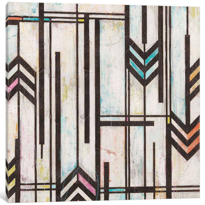 «Deco Abstraction II» par June Erica Vess, reproduction sur toile tendue sur châssis, H 12 po x l 12 po x P 0,75 po