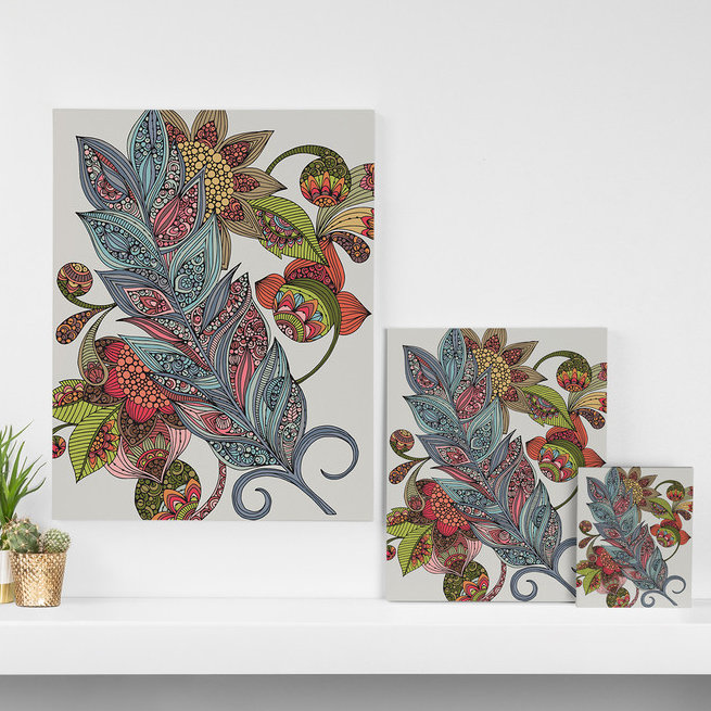 Plume, impression sur toile tendue, H 10 po x l 8 po x P 1,5 po
