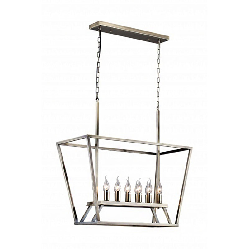 Industrial 8 Light Lantern Frame Chandelier