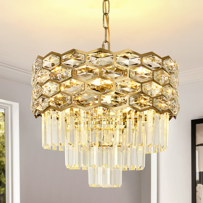 Chandelier, 30cm H 40cm W 40cm D, 3 Tiers, 3 Tiers