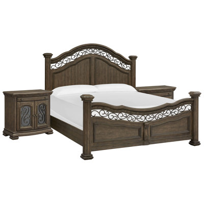 California King Panel Bed With 2 Bachelor Chests