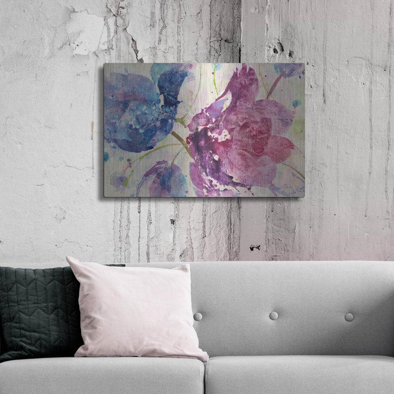 Art mural en métal luxueux «Fireworks Abstract V2» par Albena Hristova, 36 po x 24 po