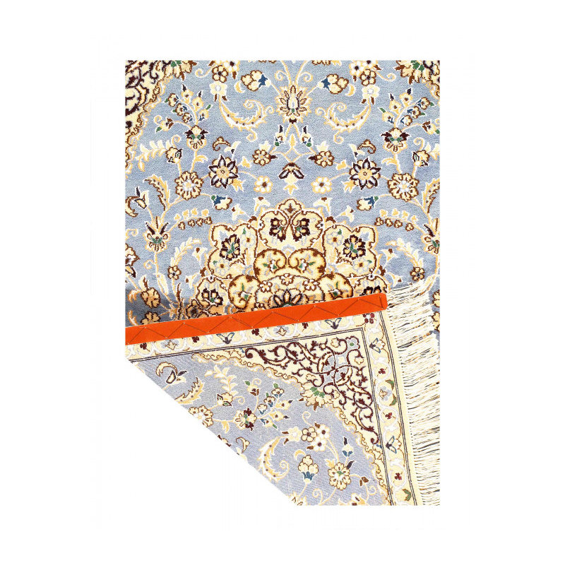 Tapis rectangulaire en laine et en soie de conception unique 4 pi 8 po x 2 pi 11 po Ignatzia