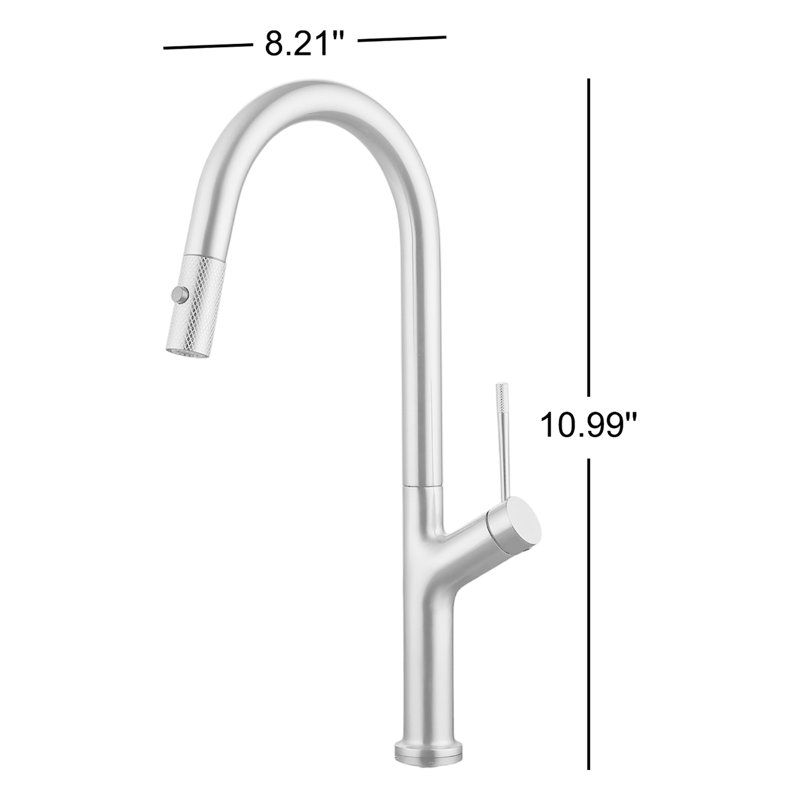 Palm Pull Out Single Handle Kitchen Faucet, Chrome