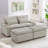 Loveseat Sofa 70.9" Free-Combined Sectional Convertible Sofa Bed With Storage Space, Two Movable Ottomans, Four USB Ports And Two Cup Holders For Living Room-298226704