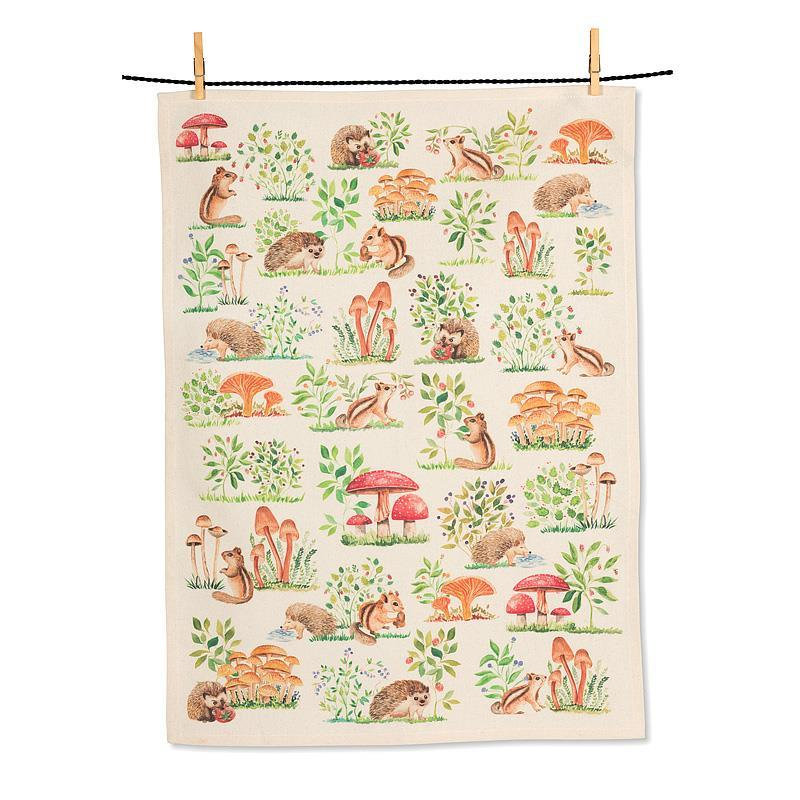 Serviette de cuisine champignons et bestioles