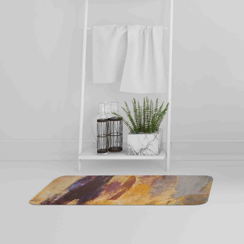 Ajasia Non-Slip Bath Rug, Abstract Oil Painting