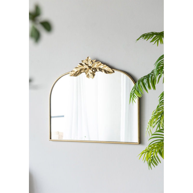 39.5" X 35" Gold Arched Mirror With Metal Frame, Wall- Mounted Mirror For Living Room Bedrrom, 35" x 39.6"