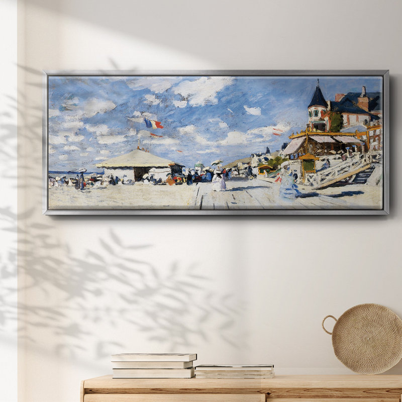 La promenade sur la plage à Trouville, 1870 - toile encadrée, H 12 po x l 30 po