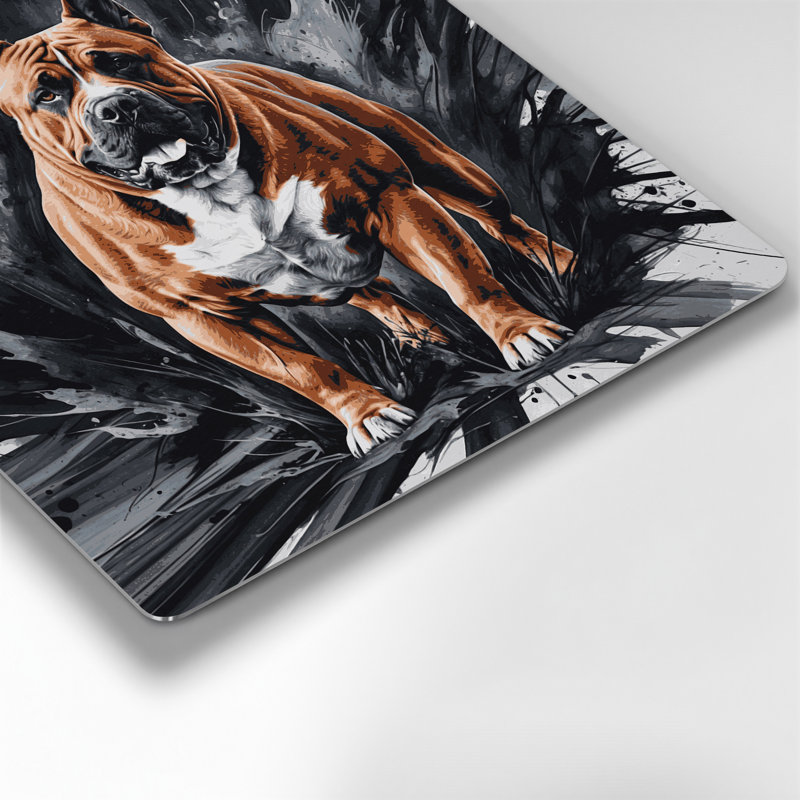 «Dogs Boerboel», art mural en métal gris, H 8 po x l 8 po