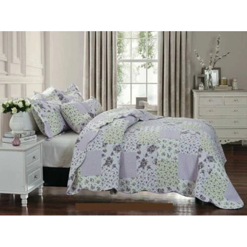 Cotton Blend Duvet Cover Set with Pillowcases, Province Patchwork, Double Duvet Cover Set + 2 Standard Pillowcases