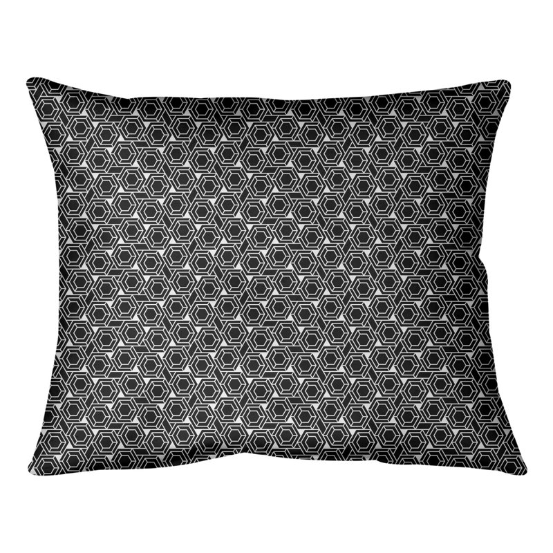 Coussin décoratif à treillis hexagonal Katelyn Elizabeth, Bourre en polyester, H 16 po x l 16 po, Saumon