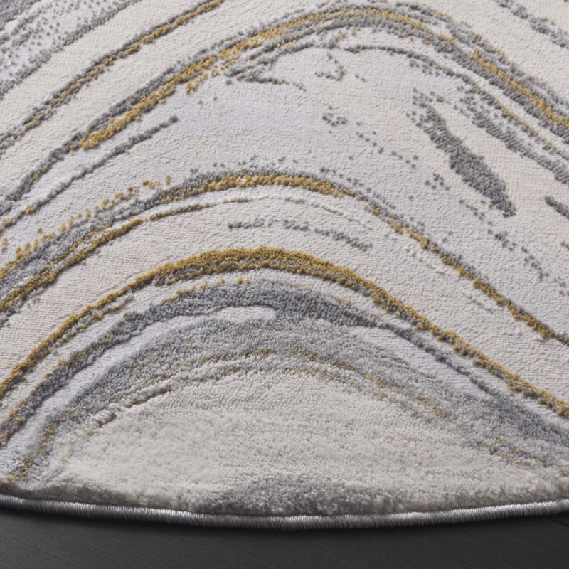 Mahpiya Performance Abstract Rug, Round 6'7"