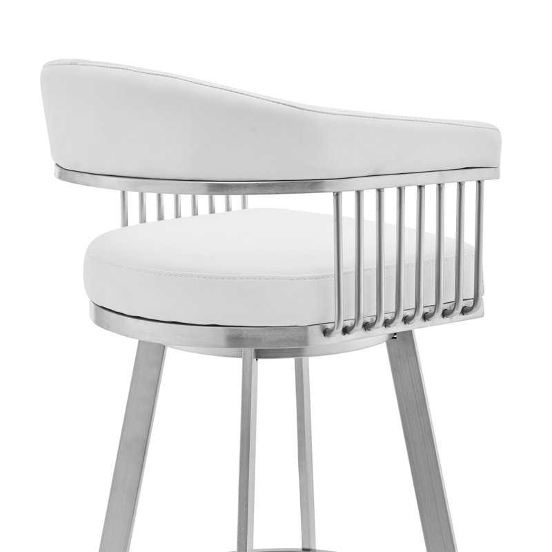  Bronson Swivel Bar Stool, Black, Gray, Bar Stool (28" Seat Height)