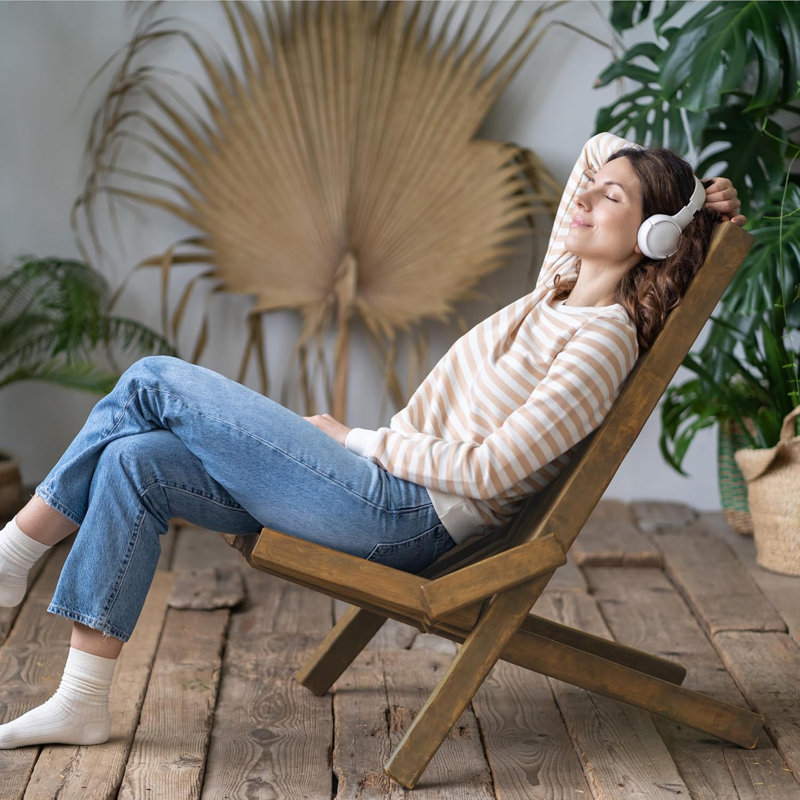 Chaise de patio en bois massif Bronzavia