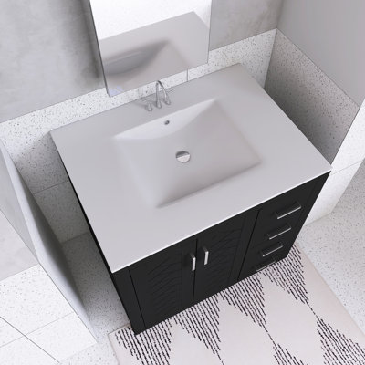 36'' Bathroom Vanity With Ceramic Sink Combo