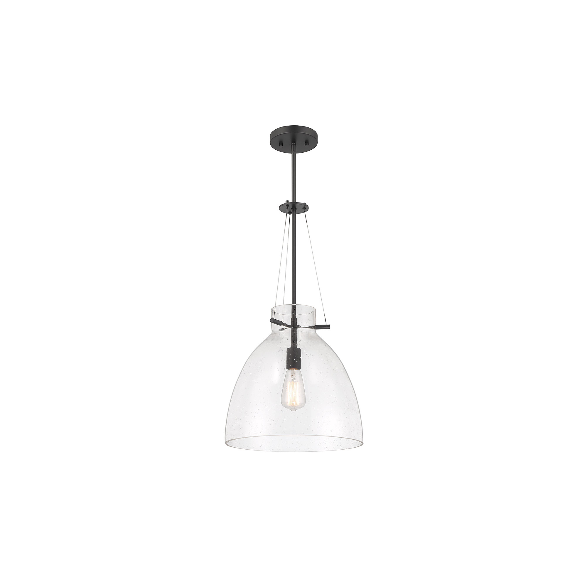Theda 1 - Light Single Bell Pendant, Matte Black