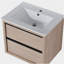 Lavabo de salle de bain 24 pouces avec 2 tiroirs, lavabo en céramique blanche
