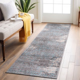 Rambo Abstract Ivory/Gray/Blue Area Rug
