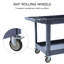 Chariot de service à 2 tablettes utilitaire / chariot de service, capacité de 500 livres, poignée de rangement, pour entrepôt / garage / nettoyage / fabrication / cuisine / bureau (45 po x 25 po)-1253617305