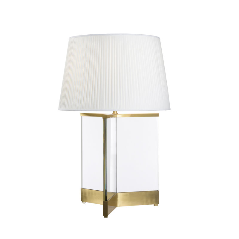 Lampe de table transparente en laiton brossé 37 po Bernard