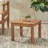 Brown Wood End Table With Slat Design, 19.25"W X 19.25"D 14.95"H, Assembly Required Side In Simple Minimalist Style, Brown,