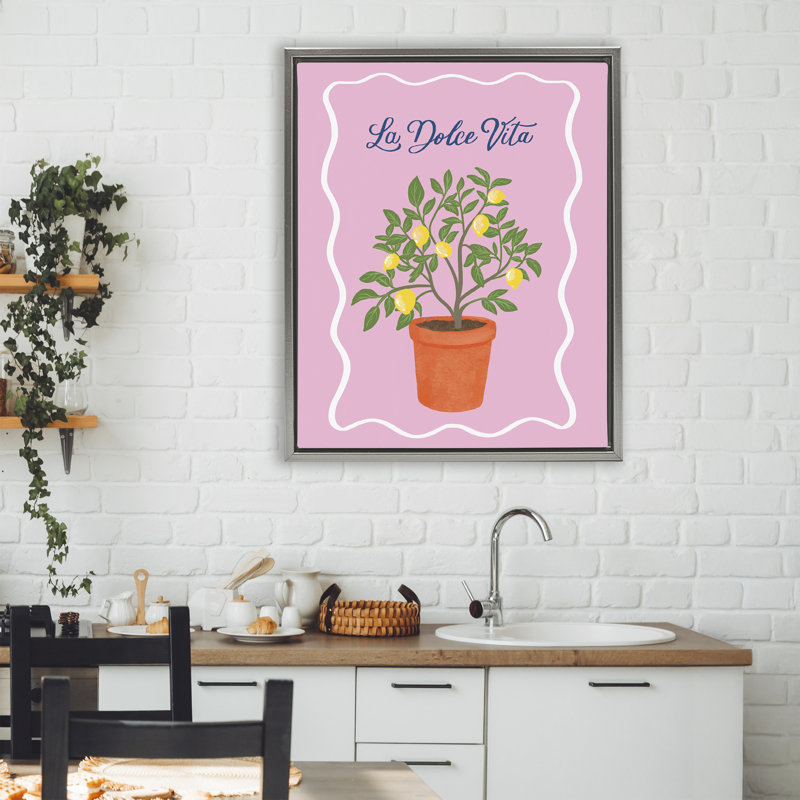 Cadre flottant Dolce Vita Lemon Tree, design par Be Ni La, H 31 po x l 25 po, Cadre flottant gris lustré