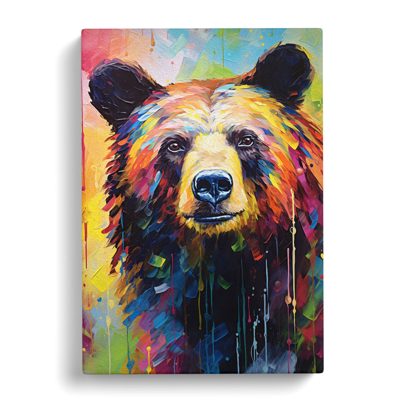 Bear Abstract - Wrapped Canvas, 50cm H x 35cm W x 3cm D