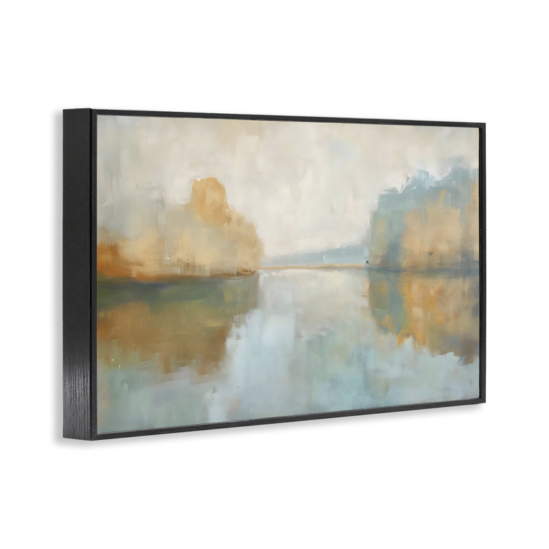 Giclée abstraite encadrée par Riverscape Reflection, conception par LSR Creative Studio, H 12 po x l 18 po