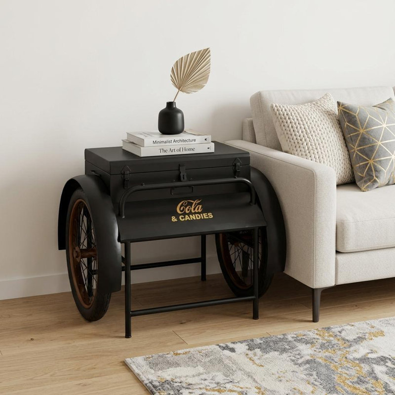 27" Black Steel End Table