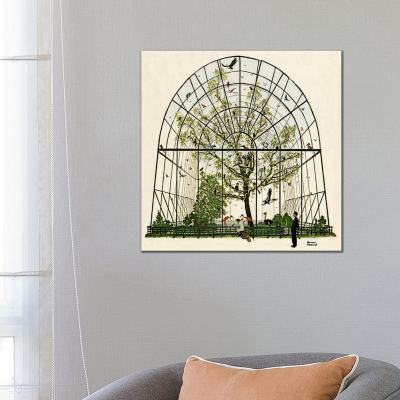 The Aviary by Norman Rockwell - 1 Piece Wrapped Canvas Wall Art, 66.04 cm H x 66.04 cm W x 1.91 cm D