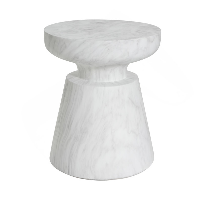 Table d'appoint d'extérieur en travertin Ponti, blanc