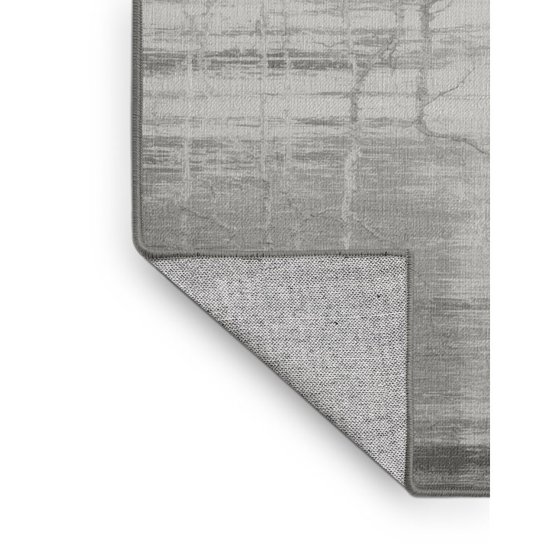 Tapis abstrait gris lavable à la machine, Rectangle 6 pi x 9 pi