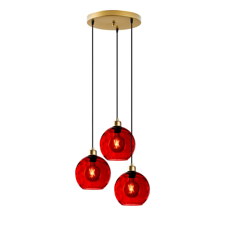 Sheen Chandelier, Gold, Red