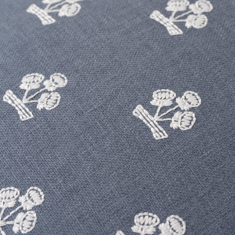 Housse et insert de coussin Hamachi, Plumes, Carré 22 po, Denim Blue Floral