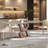 Beige Rectangular Marble Tabletop Dining Table-6542402