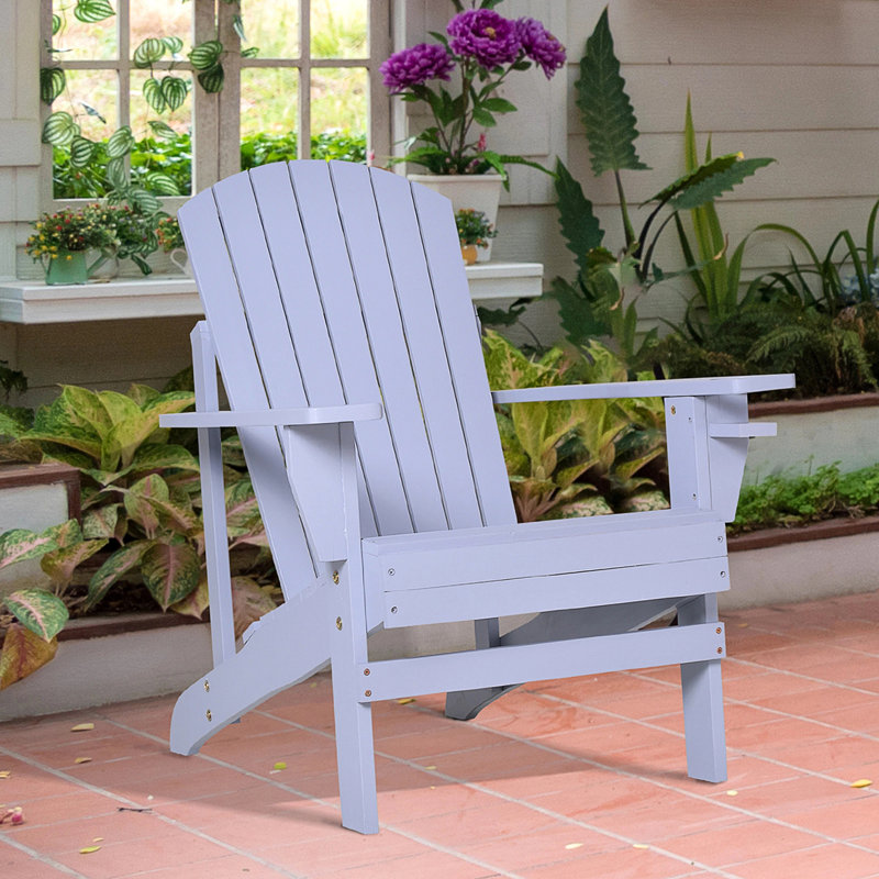 Chaise Adirondack en bois Abilene, Gris