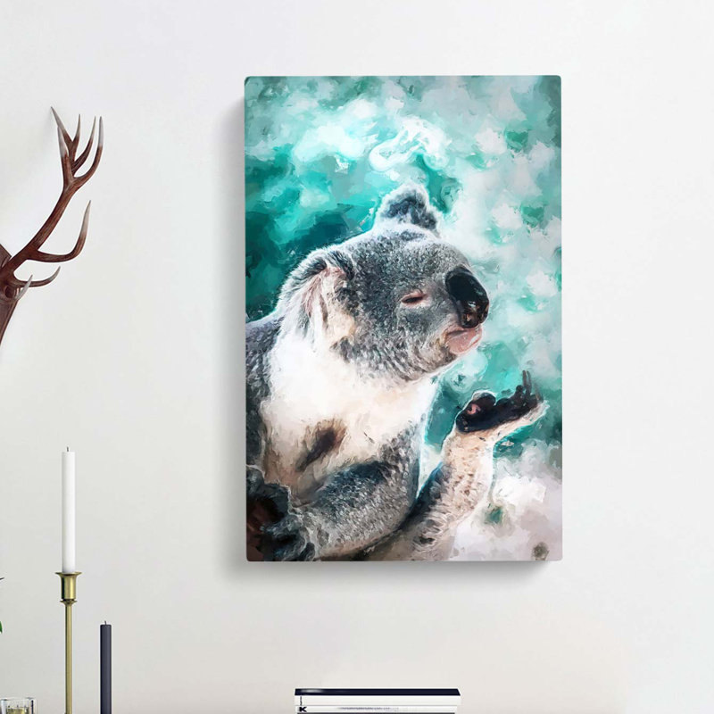 Cute Koala Bear In Abstract - Wrapped Canvas Print, 91cm H x 60cm W x 3cm D