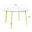 Table de salle à manger moderne avec comptoir en verre transparent 47,2 po Modern Minimalist