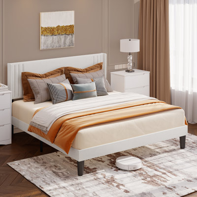 Bettyjean Wingback Platform Bed: Wood & Metal Frame + Underbed Storage